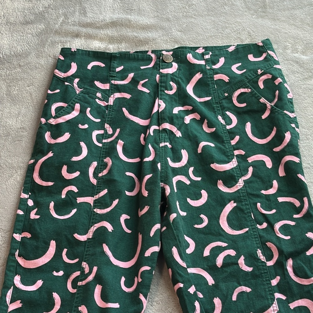 Lucy & Yak Camden Trousers Organic Cotton Watermelon Print Green Size 34 - Picture 6 of 16